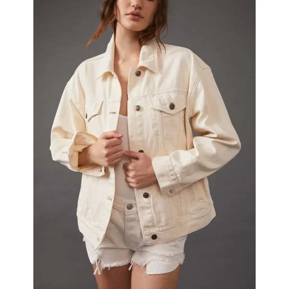 Free People Jolene Trucker Jacket / Ecru - Picture 6 of 14